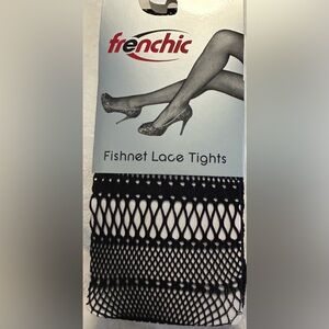 Frenchic Black Fishnet Lace Footed Tights Adult Womens S/M Sexy